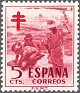 Spain 1951 Pro Tuberculous 5 CTS Carmine Edifil 1103. Spain 1951 Edifil 1103 Sorolla. Uploaded by susofe